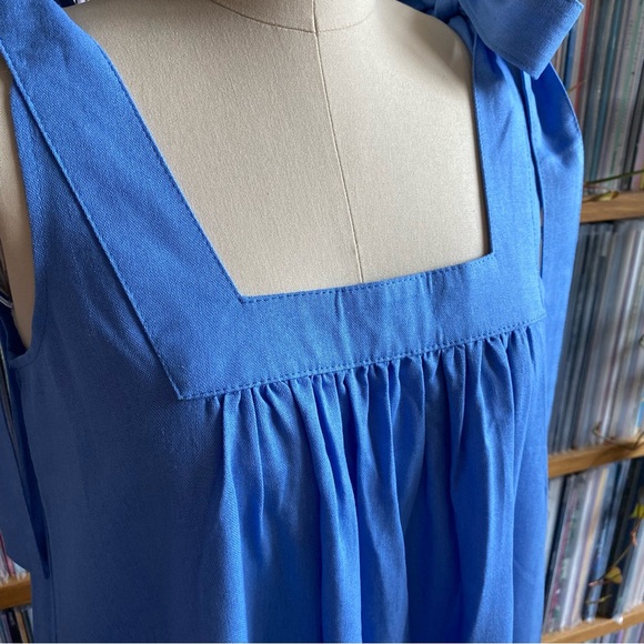 NWOT ETSY / NATURE BREEZE SHOP Ukrainian-made linen dress in periwinkle blue - S - Picture 5 of 6